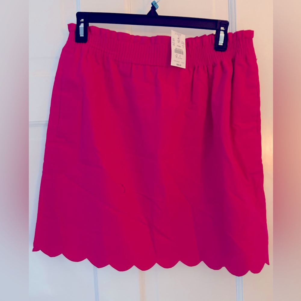 JCrew linen scalloped skirt -NWT